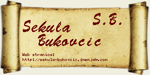 Sekula Bukovčić vizit kartica